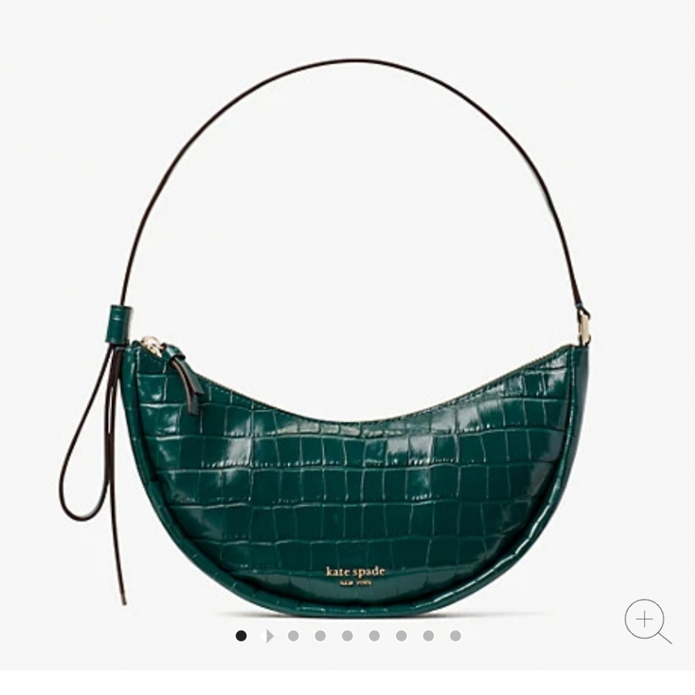 Kate Spade Smile Green Croc-Embossed Handbag